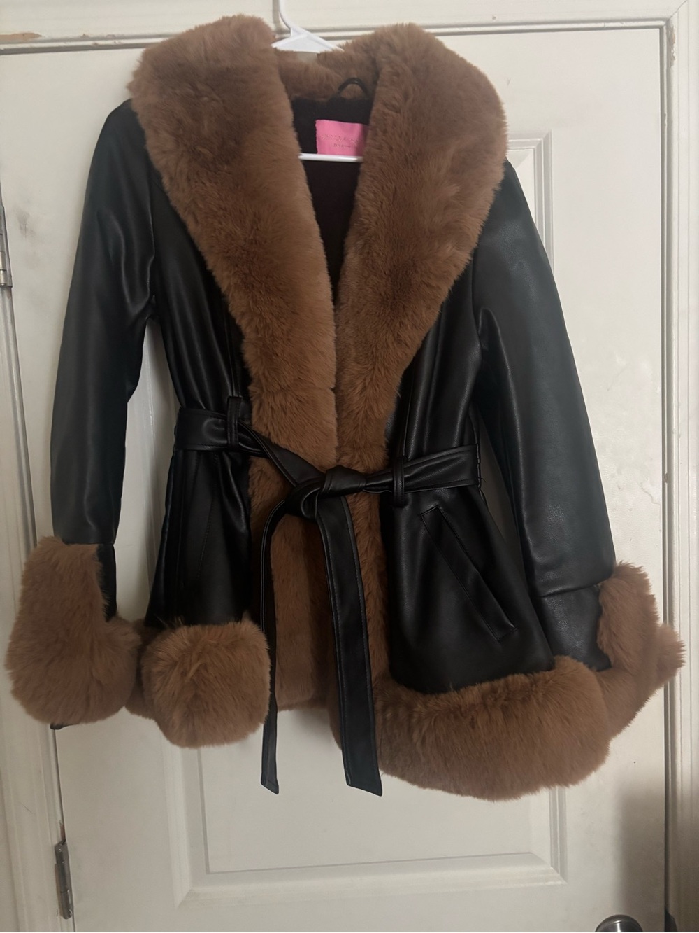 Azalea Wang faux leather coat